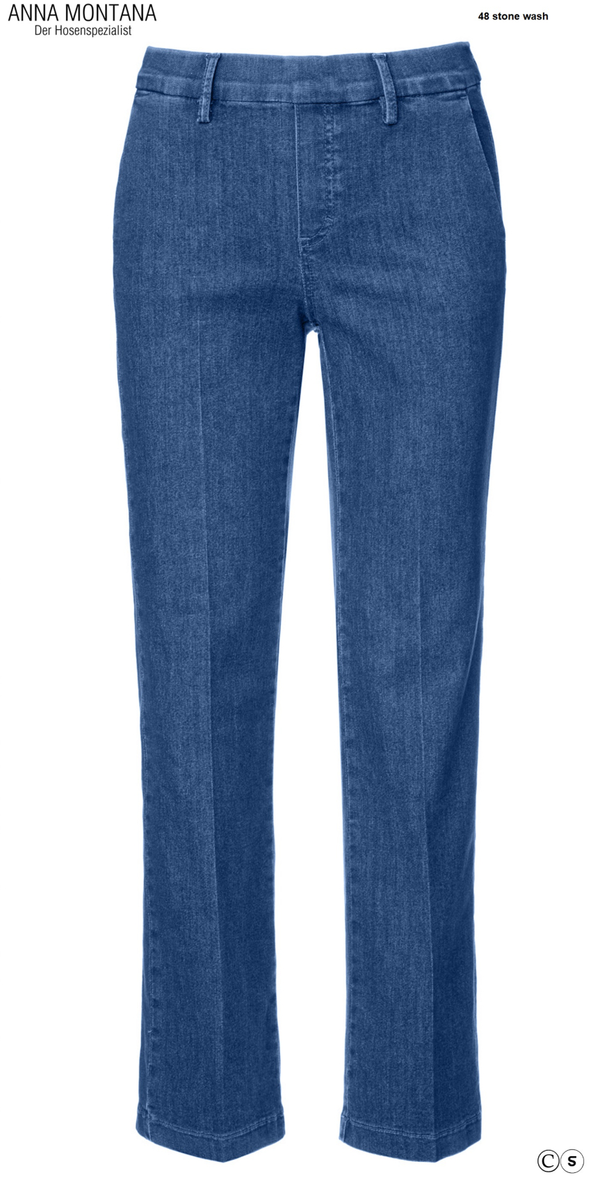 Mila 1045 Wide Flexi - Milano / sehr bequeme Schlupfhose mit weichem Bund, 80 cm lang, von Größe 36 bis 46 / ANNA MONTANA